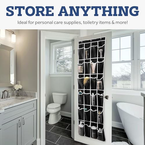 ZOBER Over The Door Shoe Organizer 3 Pack - 12 Mesh Pockets, White Q215158