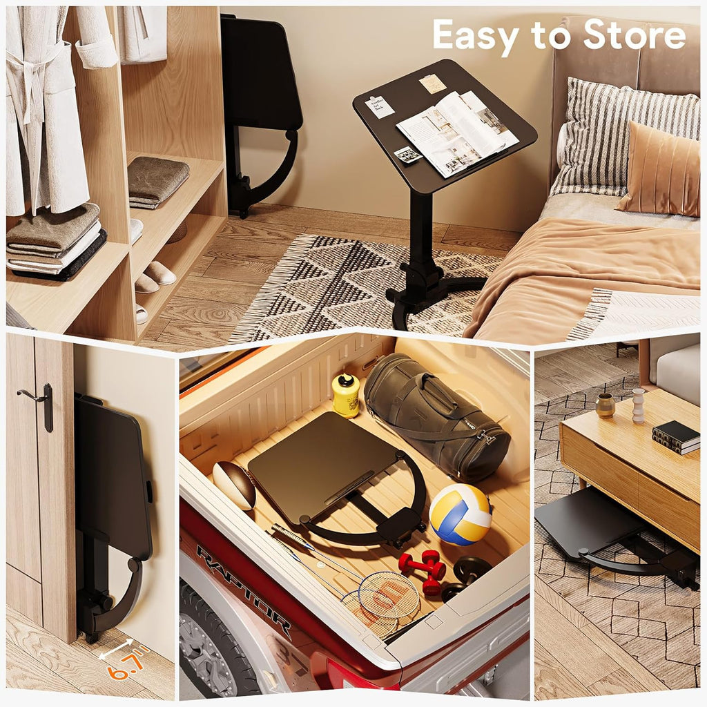 JOY worker Foldable Mobile Standing Desk with Ergonomic Rotating Elbow Cushion Pad Q390749