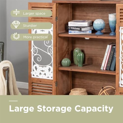 Sophia & William Accent Cabinet with 2 Doors, Distressed Carved Pattern P738031