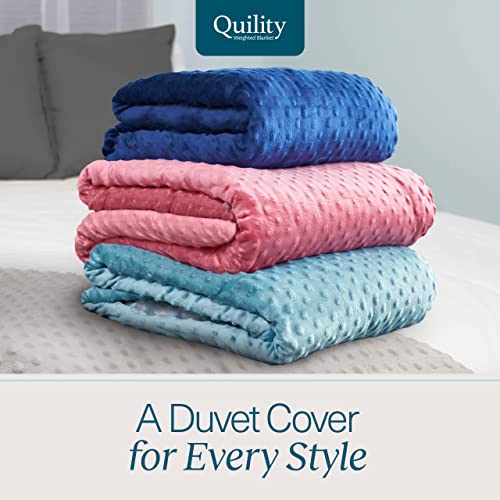 Quility Weighted Blanket for Adults - 15 LB Twin Size, 100% Cotton, Ivory B638