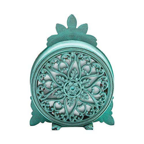NIKKY HOME Small Table Clock with Faux Pearls, White A9876