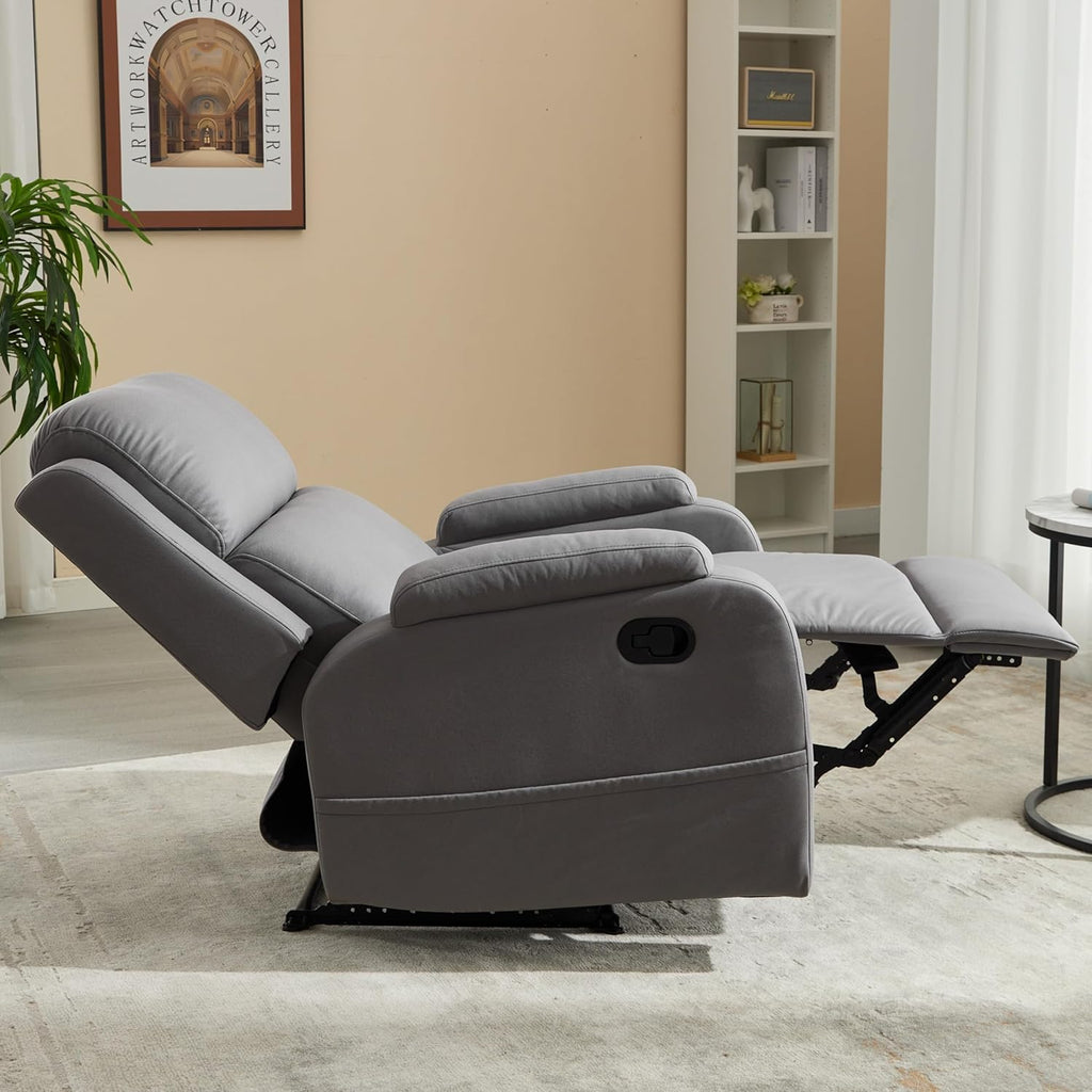Lazy Boy Leather Recliner Chair for Adults with Adjustable Backrest V607