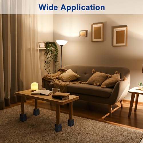 uxcell 4 inch Bed Risers with Adjustable Screw Clamp, 4Pcs, Black B26201