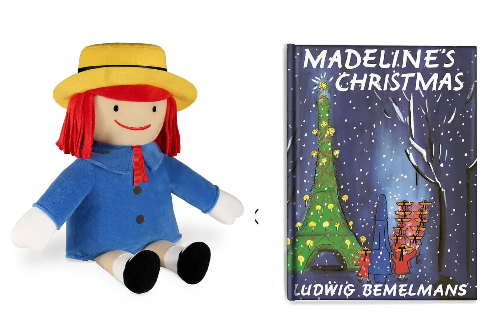 Plush Blue Madeline Doll & Christmas BOOK Set 12" Soft Stuffed Bundle Kohl’s New
