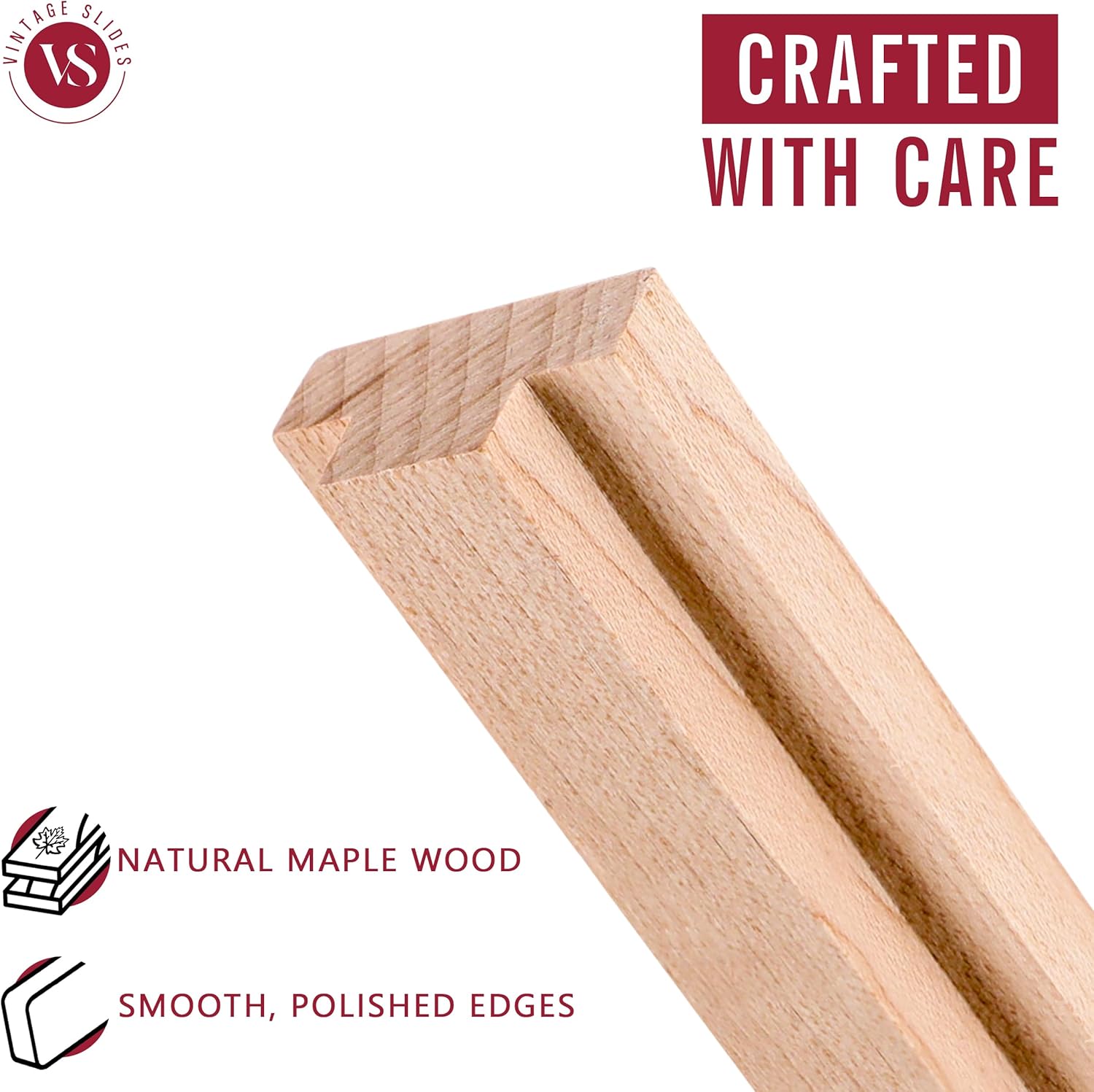 Vintage Center Mount Wood Drawer Slide 20-Inch Natural Maple D59276