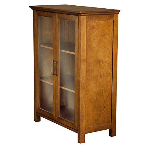 Teamson Home Avery Wooden Freestanding Floor Cabinet with 2 Adjustable Shelves, Oiled Oak I9564