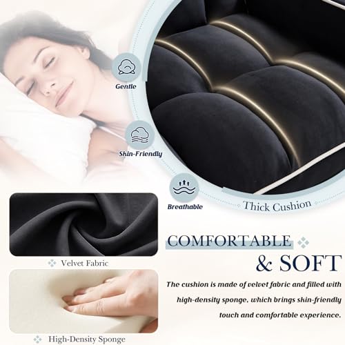 Velvet Tufted 3-in-1 Convertible Sleeper Chair Bed with Adjustable Backrest, Beige L3033