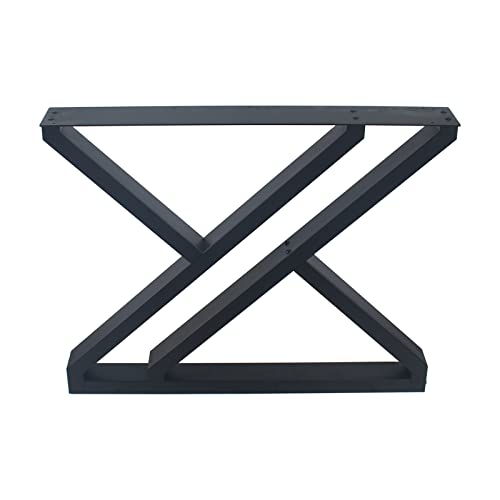 Metal Table Legs 28 Inch Heavy Duty Z Shape Set of 2 Black F9772
