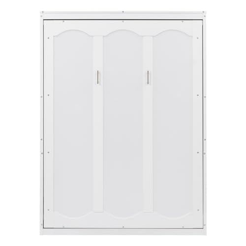 Queen Size Murphy Bed with 2-Tier Cabinet and Storage Shelves U4978