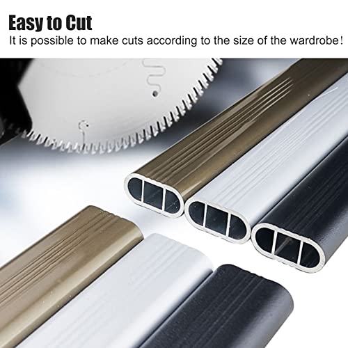 Closet Hanging Clothes Rod, Heavy Duty Wardrobe Pole Support with Screws & Flange N91342