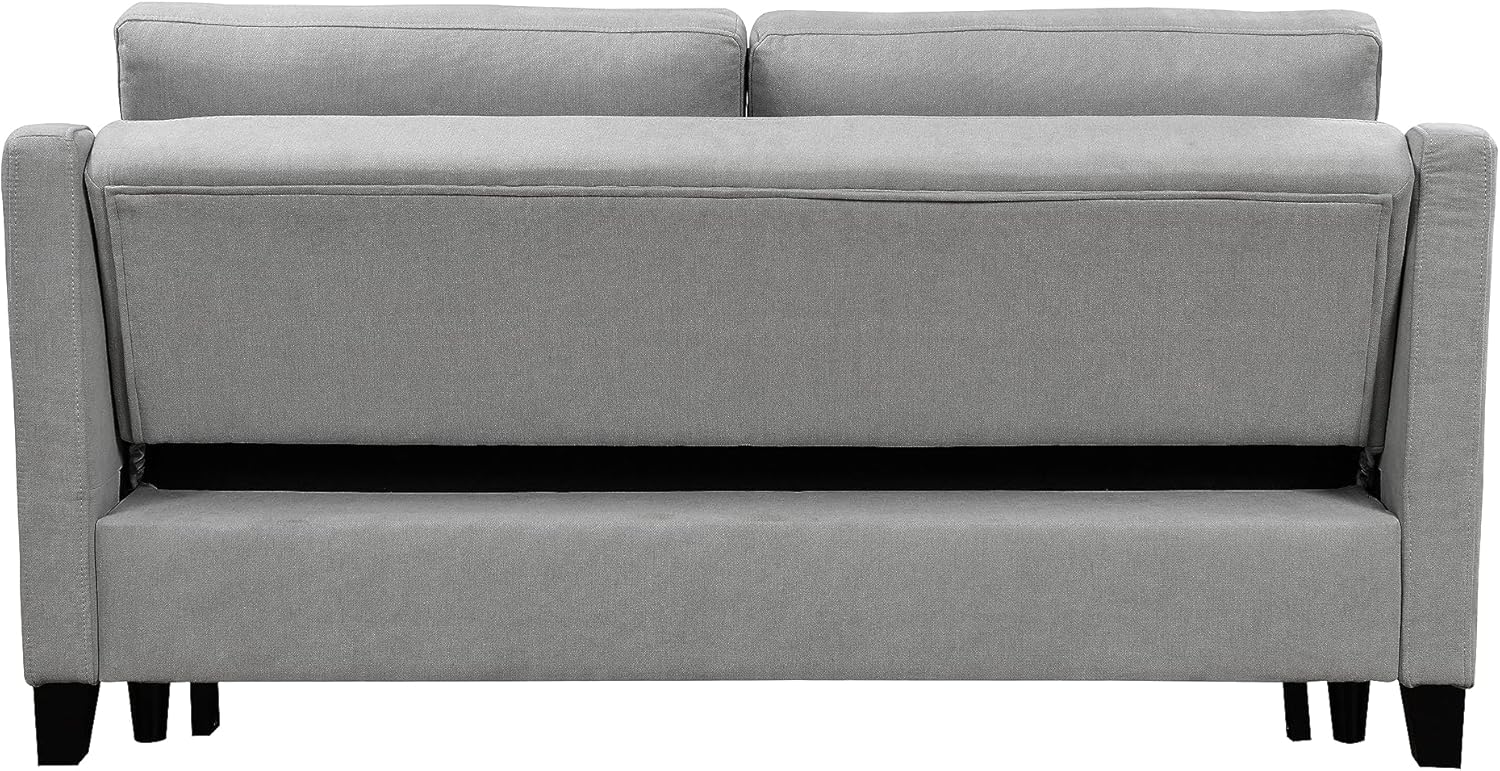 69" 3 in 1 Convertible Queen Sleeper Sofa Bed, Modern Fabric Loveseat Futon, Light Gray M509