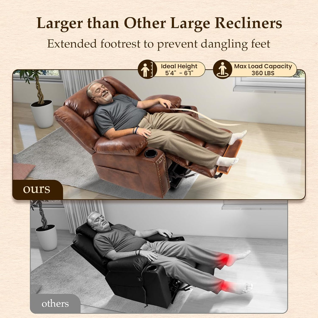 Power Lift Recliner for Elderly with Heat and Massage, Extended Footrest X9281