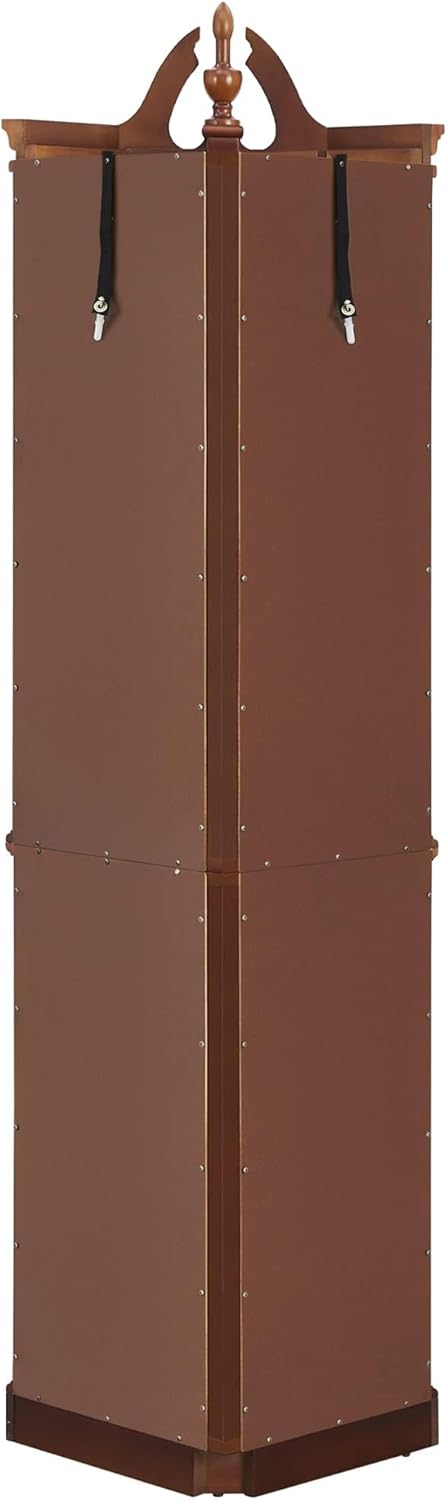 Lighted Curio Cabinet with Curved Top, Wooden Corner Display with Glass Shelves V360