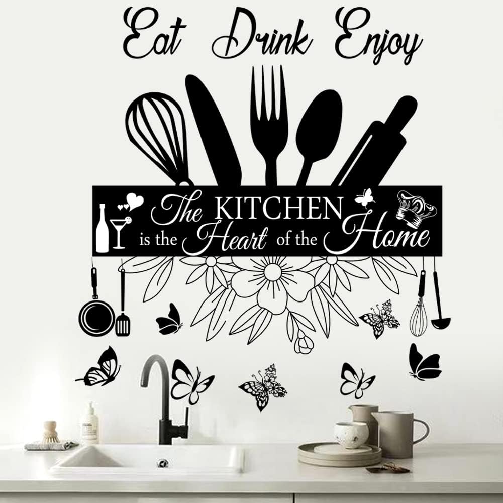 Wall Stickers Kitchen Quotes The Kitchen is The Heart of Home Vinyl Decal Decor M169