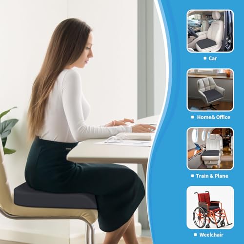 Large Seat Cushion, Soft Foam Non-Slip Chair Pad for Office, Home & Car (Grey) C873478