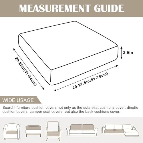SearchI Waterproof Couch Cushion Covers Replacement, Washable Sofa Slipcovers, Light Grey F432379