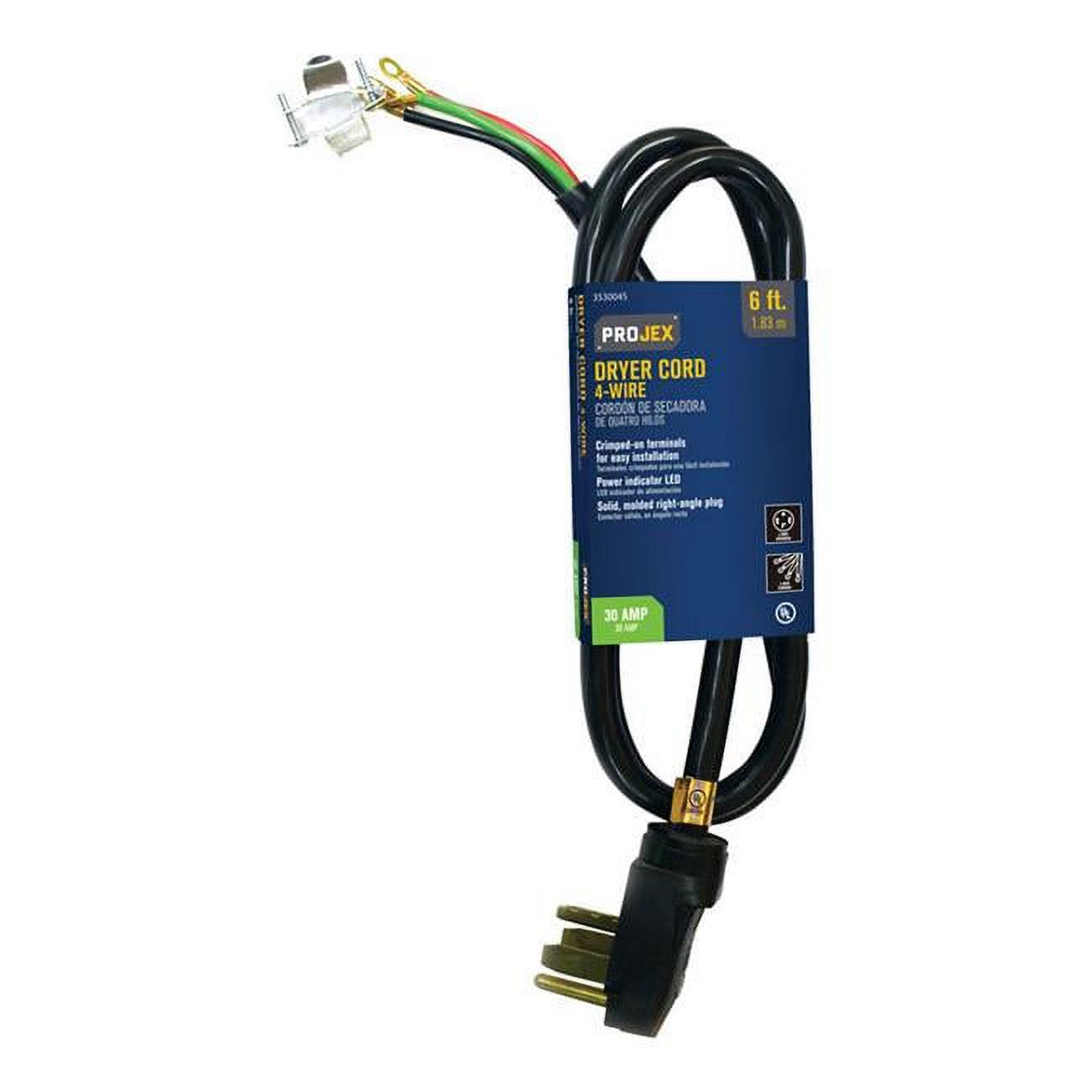 6 ft. Dryer Cord with 4 Wire - Black