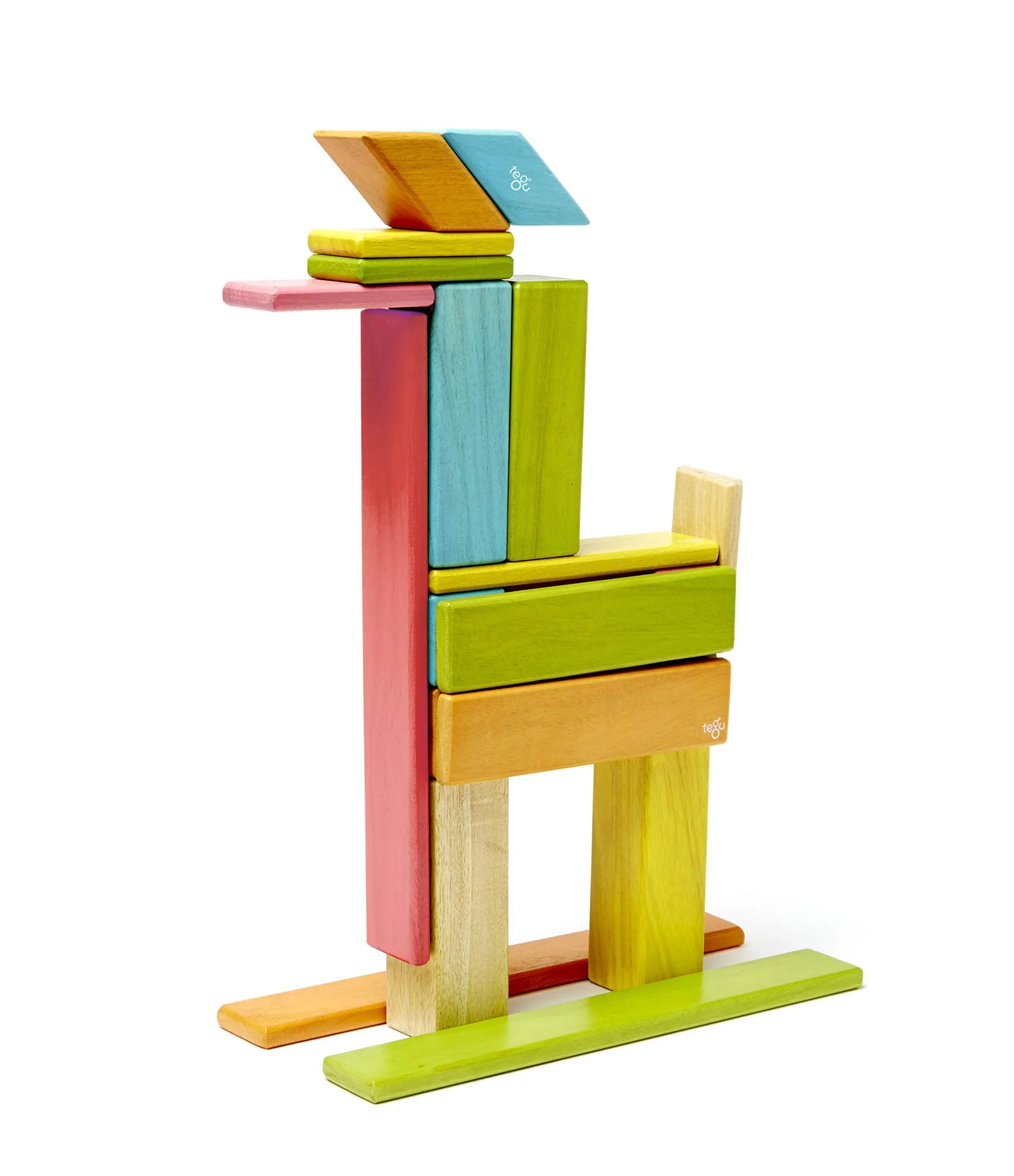 Tegu Magnetic Wooden Block Set, 24 Piece, Tints J9033
