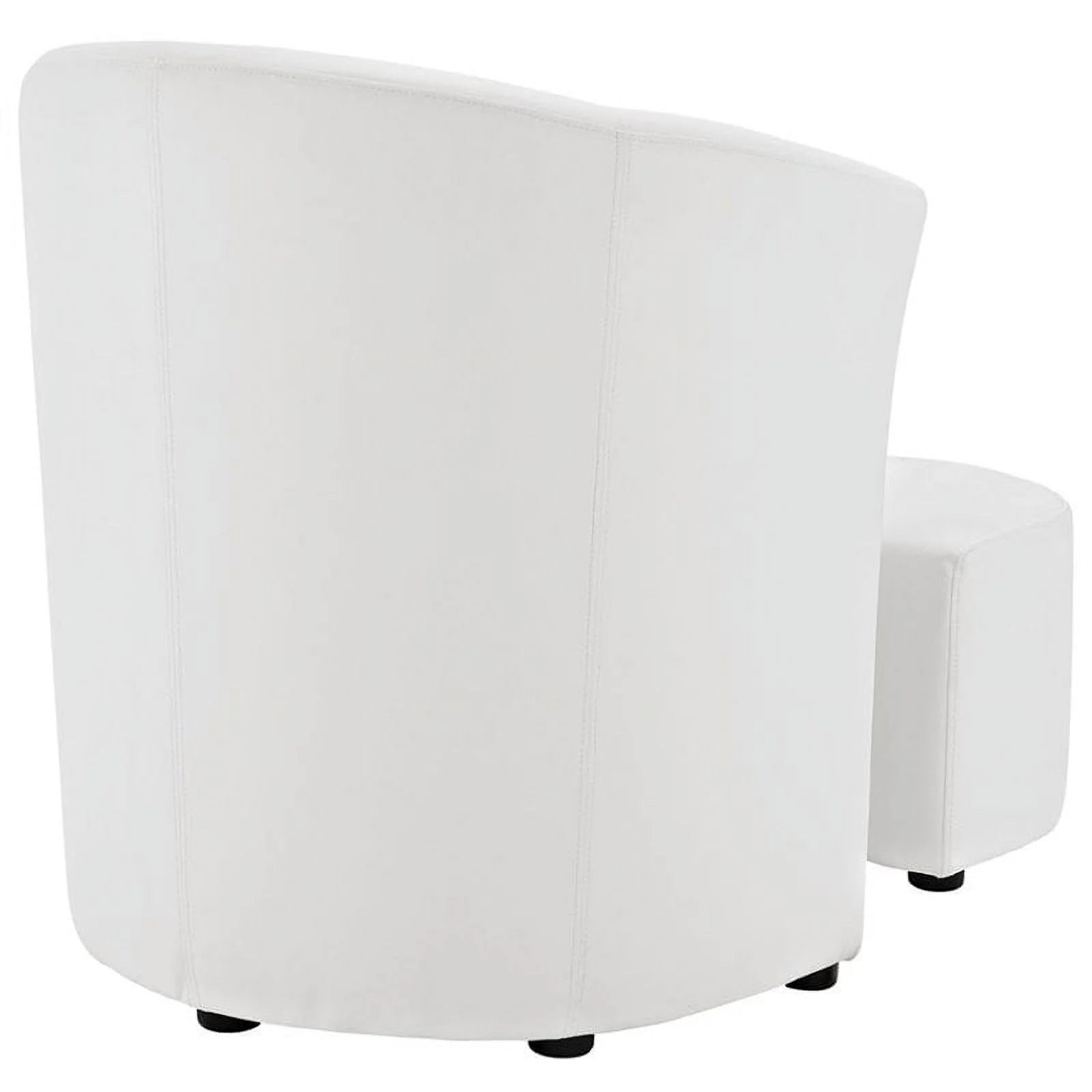Home Square 2 Piece Faux Leather Accent Chair Set with Ottoman White Z72376