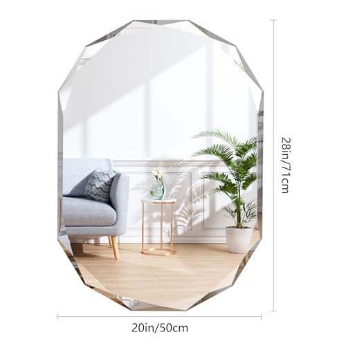 Frameless Bathroom Mirror 20x28 Beveled Edge Wall Mounted Z609795