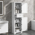 DofFo 67.3“ Tall Linen Bathroom Storage Cabinet, Modern Linen Cabinet Freestanding with 2 Doors and 1 Drawer, Bathroom Organizers Storage, Shelves for Bathroom, Living Room, Anti-Tipping, White