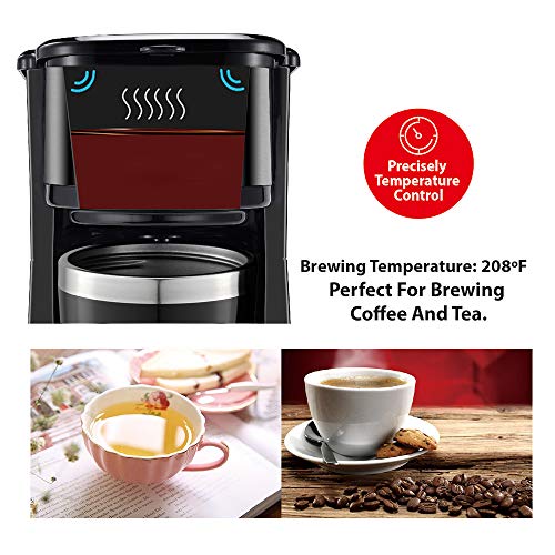 wirsh Single Serve Coffee Maker with Programmable Timer, Black Y3613