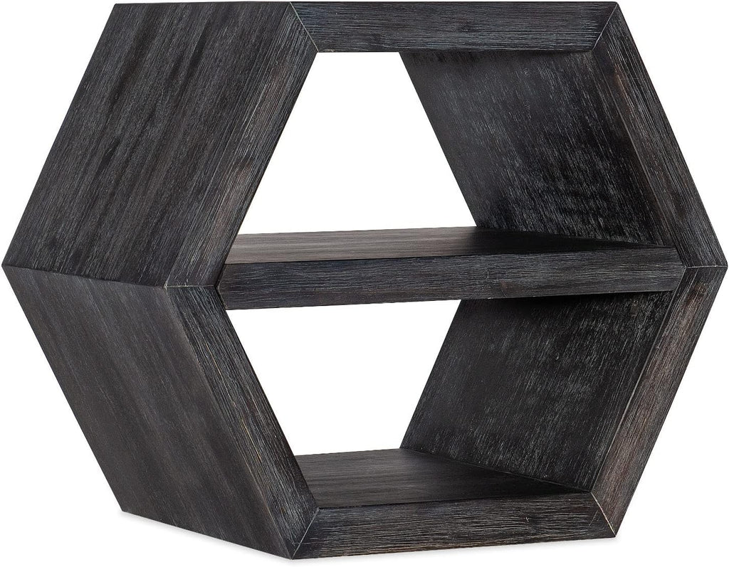 Hooker Furniture Commerce & Market Wood Honeycomb End Table in Black