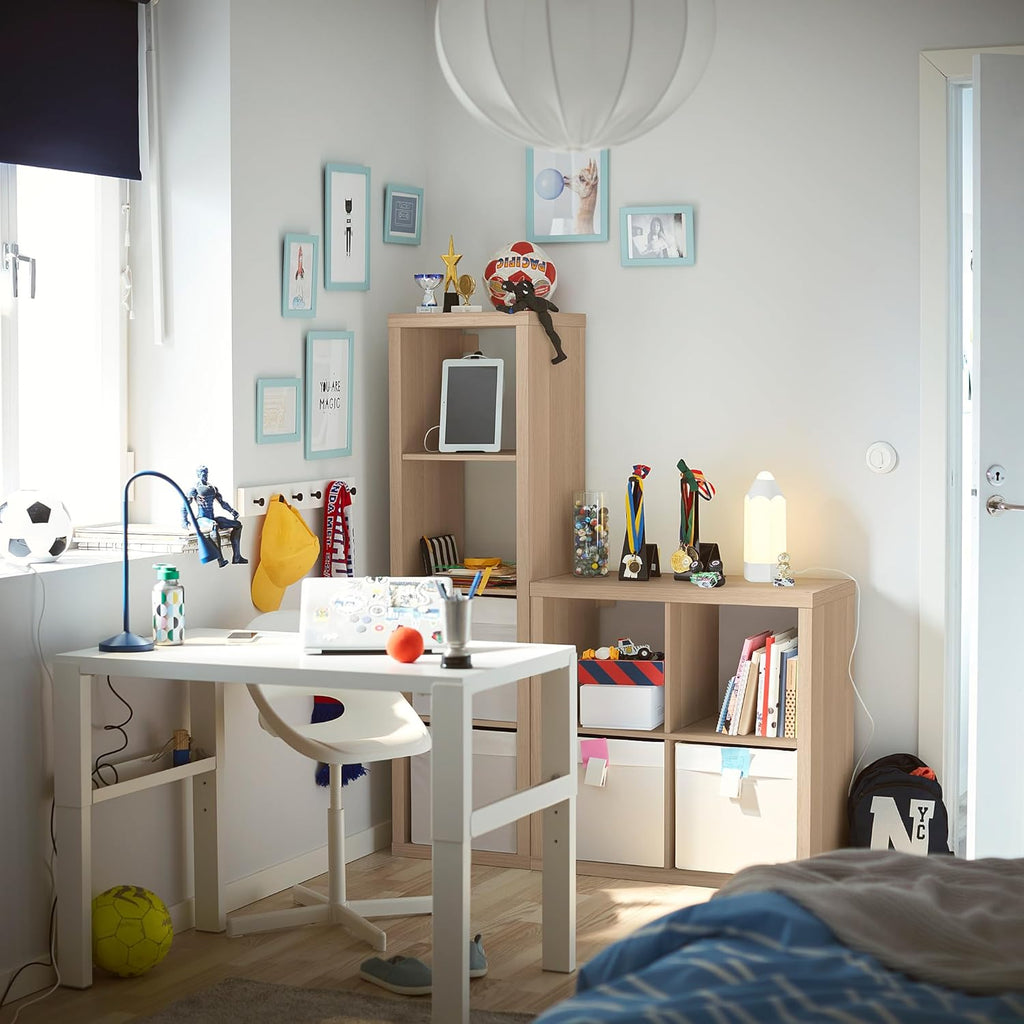 IKEA KALLAX shelving unit white stained oak effect 4 shelf P699084