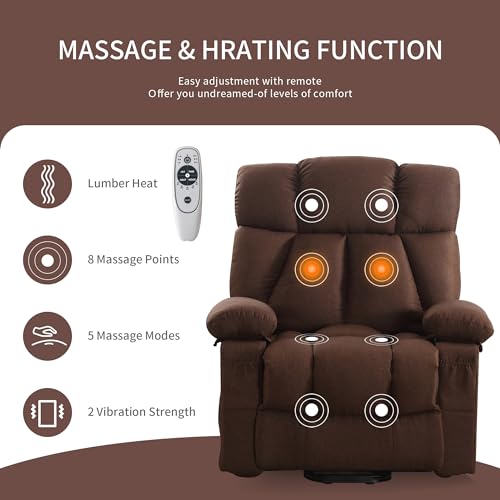 Oversized Power Lift Recliner Chair with Massage and Heat for Elderly, Blue K6321