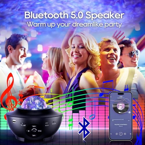Galaxy Projector with Bluetooth Speaker, Night Light for Bedroom Decor K60219
