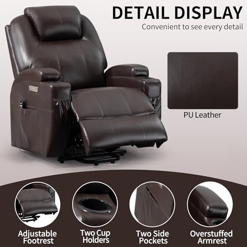 Power Lift Recliner Chair for Elderly with Heat and Massage, Remote Control, Black R52510