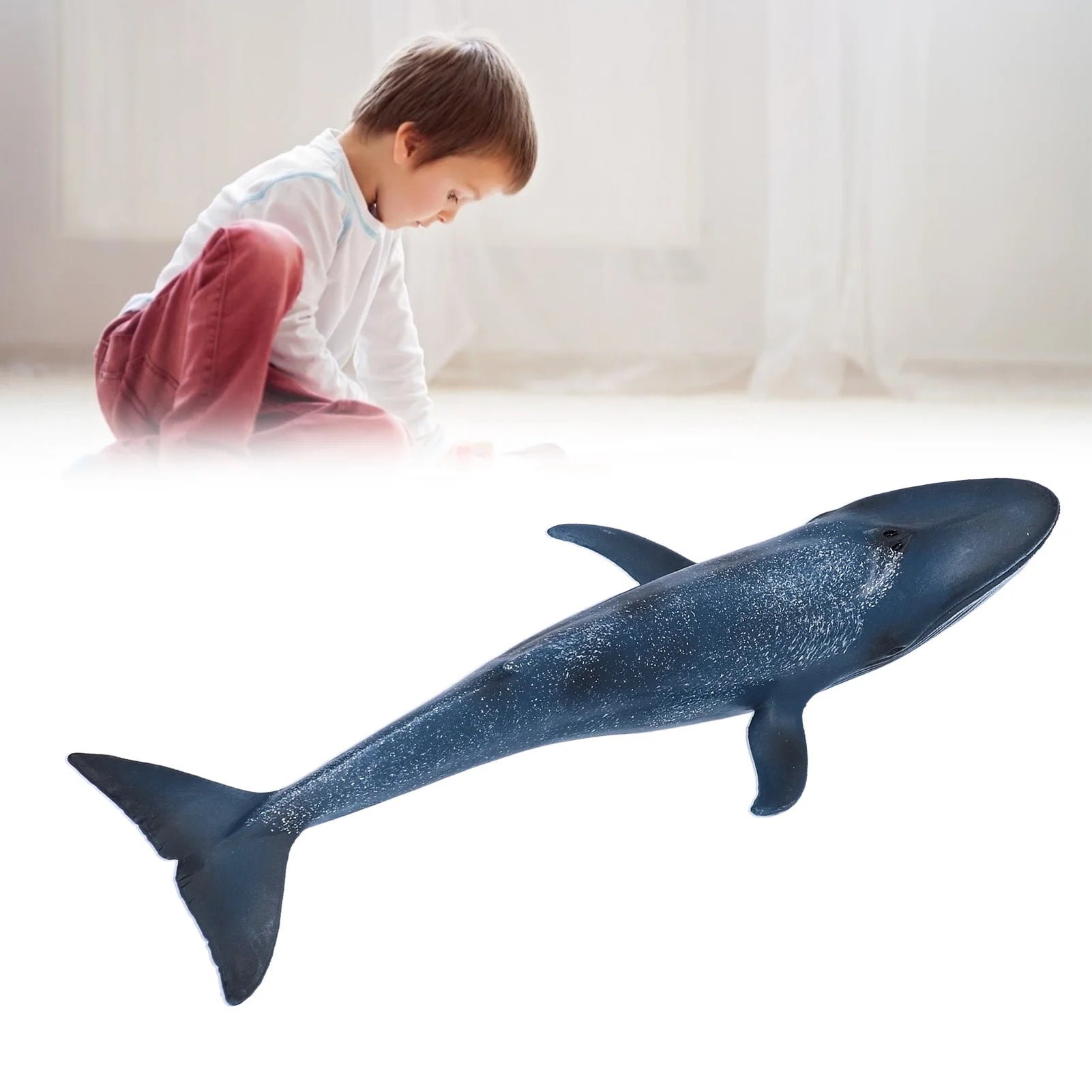 Blue Whale Sea Life Action Figure Ocean Model Toy Set for Kids U7550
