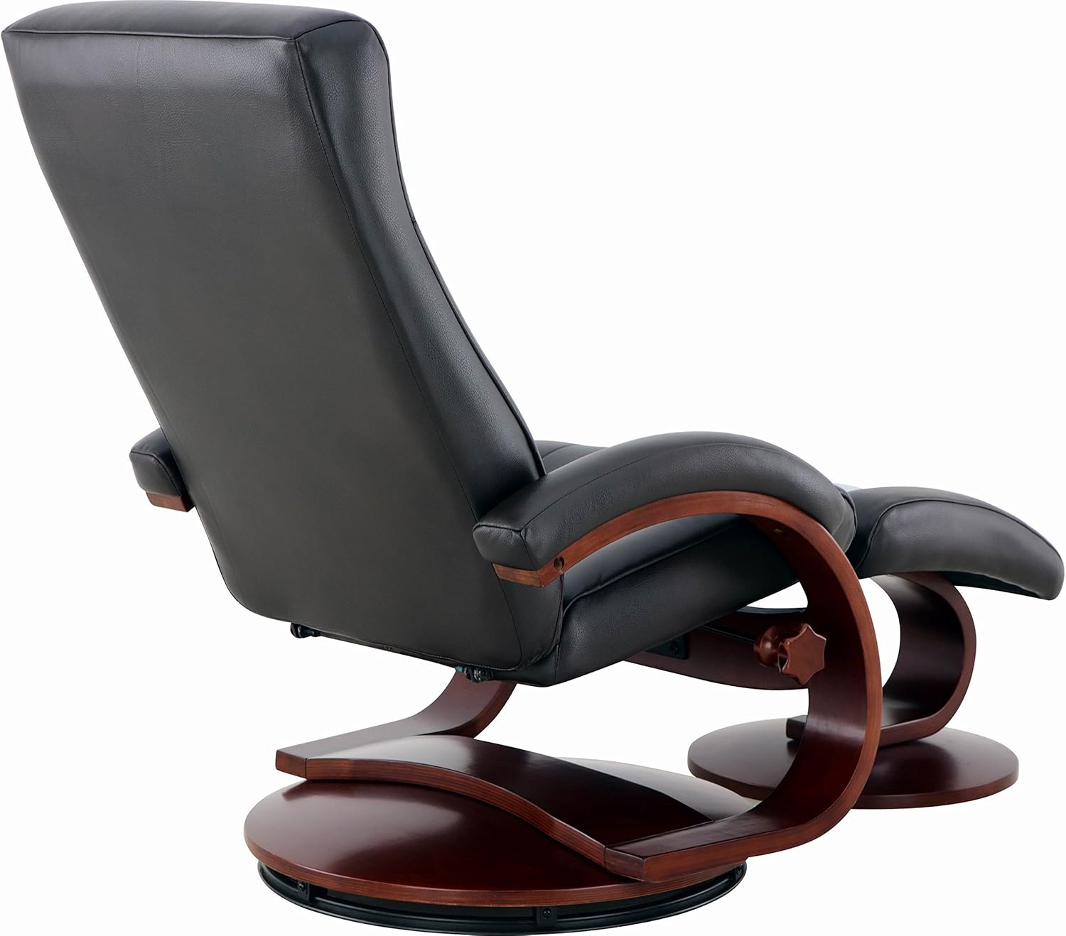 Hamilton Recliner and Ottoman in Black Top Grain Leather Y917