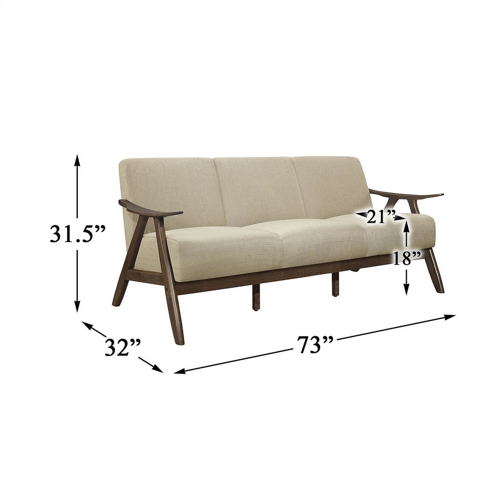 Lexicon Damala Textured Fabric 2-Piece Sofa Set, Light Brown U741207
