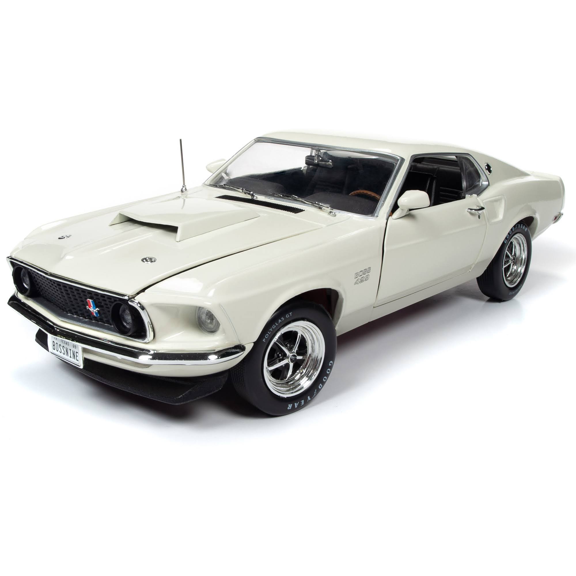 1969 Ford Mustang Fastback Boss 429 Wimbledon White 1/18 Diecast Y941934