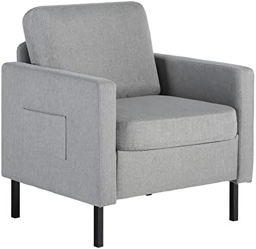 xrboomlife Mid Century Modern Accent Chair Upholstered Armchair Gray N217068