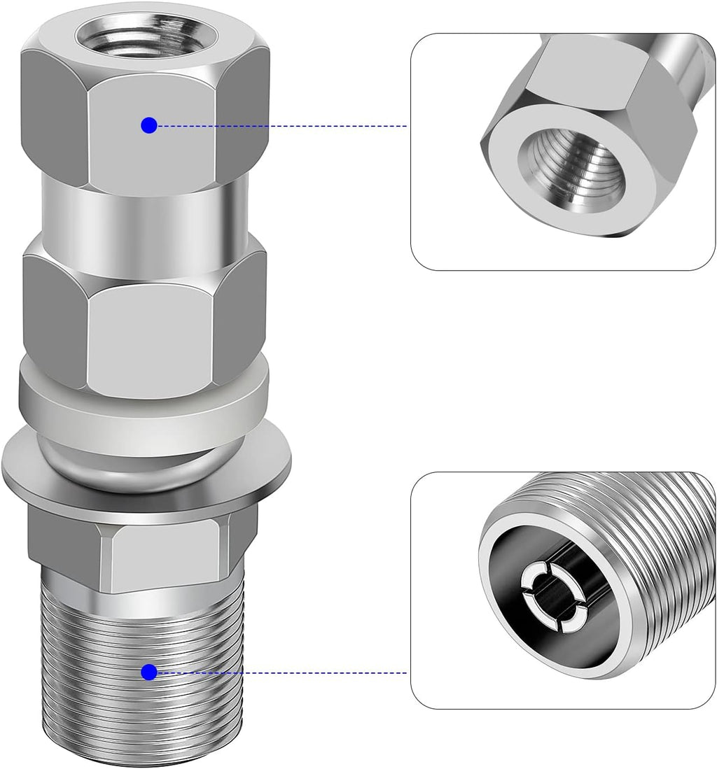 Universal Heavy Duty CB Antenna SO-239 Stud Mount, 3/8 x 24 Threaded Adapter M2033