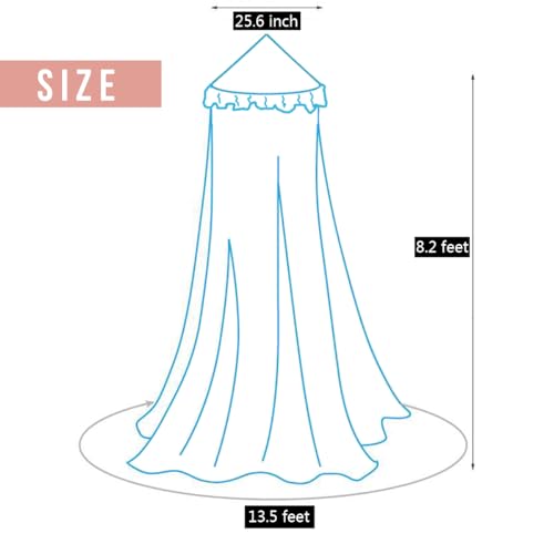 Kertnic Decor Canopy for Kids Bed, Princess Castle, Mosquito Net, Nordic Pink I88001