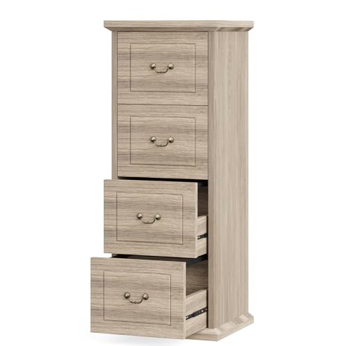 Tribesigns 4-Drawer Vertical File Cabinet for Home Office, Walnut V4891