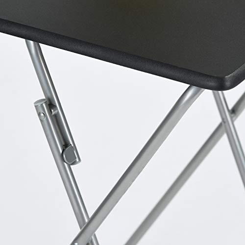 FurnitureR Folding Table with Wood Top Metal Frame, 14.1 x 18.9 x 26 in N38235