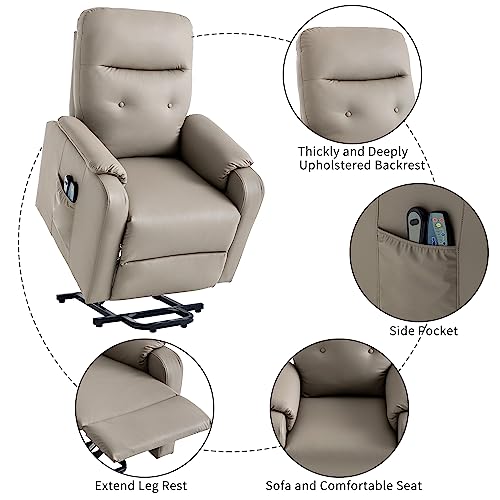 Electric Power Lift Recliner Chair with Massage for Elderly, Grey S3347