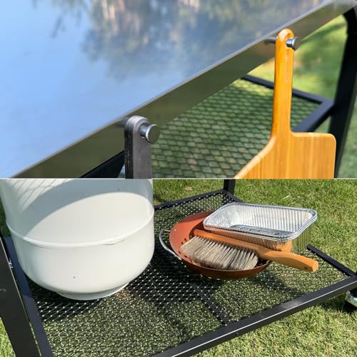 Ninja Woodfire Outdoor Grill Cart Table for OG700 Series, Stainless Steel Double-Shelf Y6858