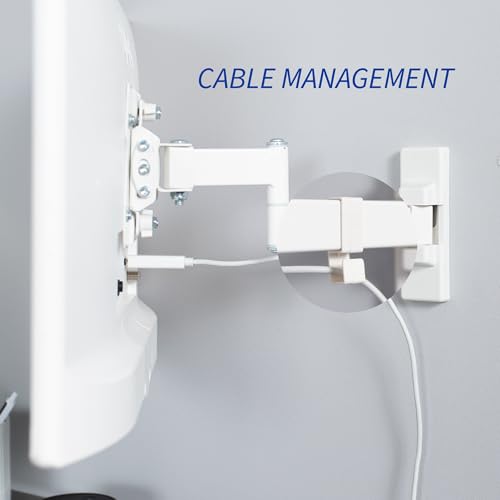 VIVO Full Motion Wall Mount for 27 inch LCD LED TV and Monitor, Tilt and Swivel, White L4422