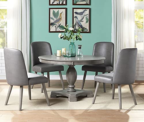 LERFAN Round Dining Table with Wooden Pedestal Base, 48" Dia x 30" H C77985