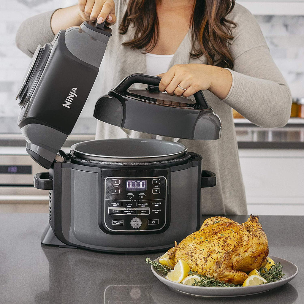 Ninja OP302 Foodi 6.5 Quart Pressure Cooker & Air Fryer, Black/Gray (Refurbished) H985547