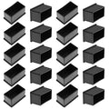 20Pcs Rectangle Rubber Furniture Leg Caps (3/4" x 1-1/2"), Vinyl Flexible Chair Leg Floor Protectors for Patio Indoor Chair Table Bed, 19 x 39mm