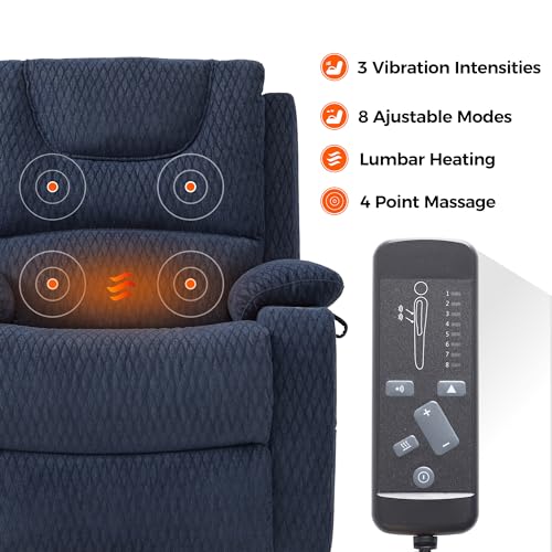 Irene House 9196 Power Lift Recliner Chair for Elderly with Heat Massage, Brown Faux Leather K4546