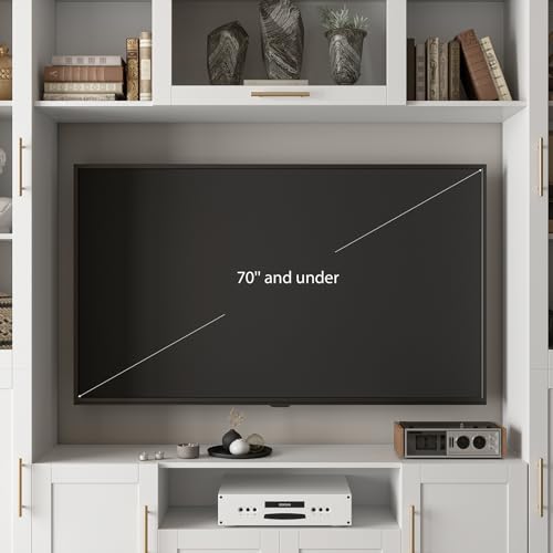 Modern TV Stand with Glass Doors and Shelves for Living Room F9675