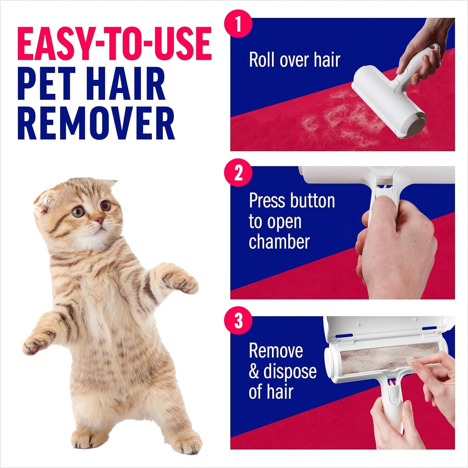 Pet Hair Remover Reusable Lint Roller for Furniture, Carpet, and Bedding G6946