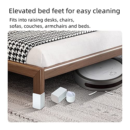 4" Self-Adhesive Furniture Risers for Beds and Tables, Black L37886